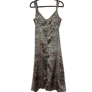 Sugarcloth V-Neck Midi Leg Slit Dress Womens S